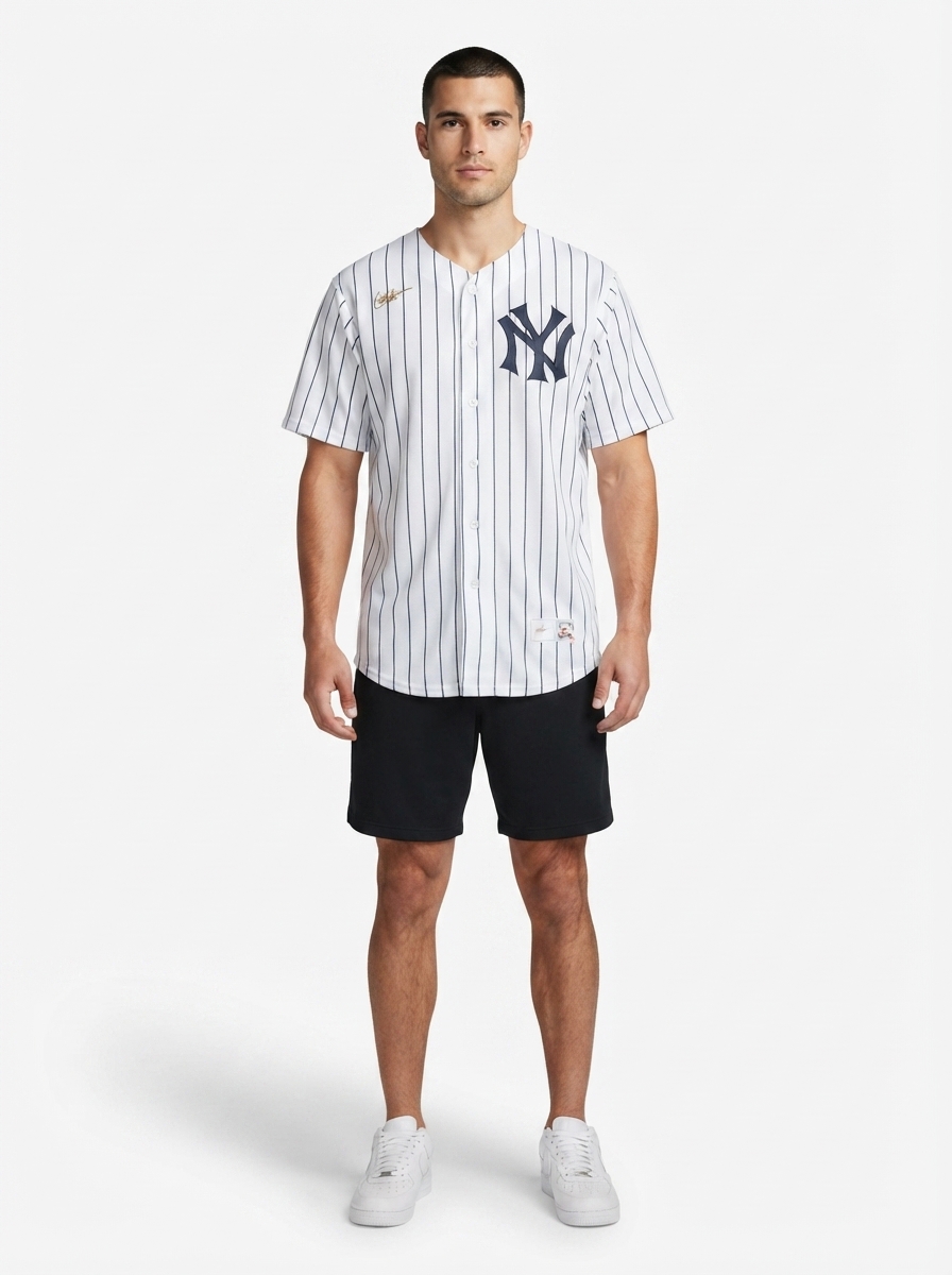 Jersey MLB New York Yankees Home Cooperstown Collection Torcedor Masculina Branca Babe Ruth 3