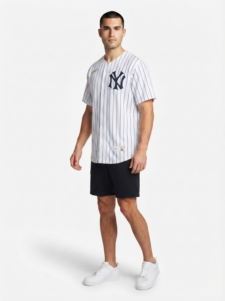 Jersey MLB New York Yankees Home Cooperstown Collection Torcedor Masculina Branca Babe Ruth 3
