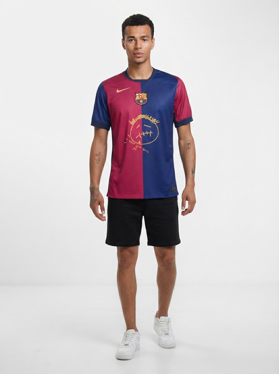 Barcelona Travis Scott Home Fan Jersey 2025/26 Special Edition FC Barcelona Collab With Travis Scott