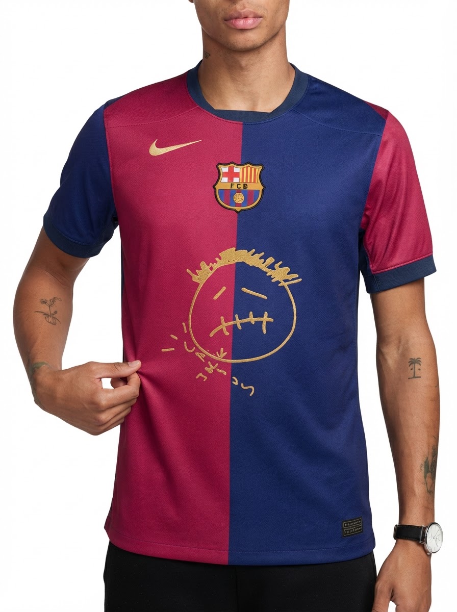 Barcelona Travis Scott Home Fan Jersey 2025/26 Special Edition FC Barcelona Collab With Travis Scott