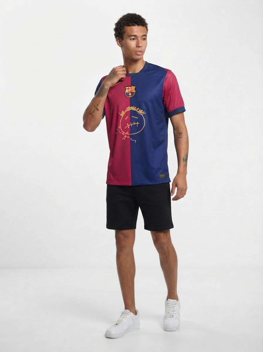 Barcelona Travis Scott Home Fan Jersey 2025/26 Special Edition FC Barcelona Collab With Travis Scott