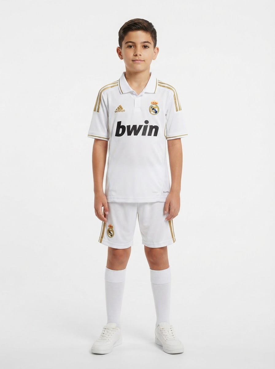 Kit Kids Retro Real Madrid Home Jersey 2011/12