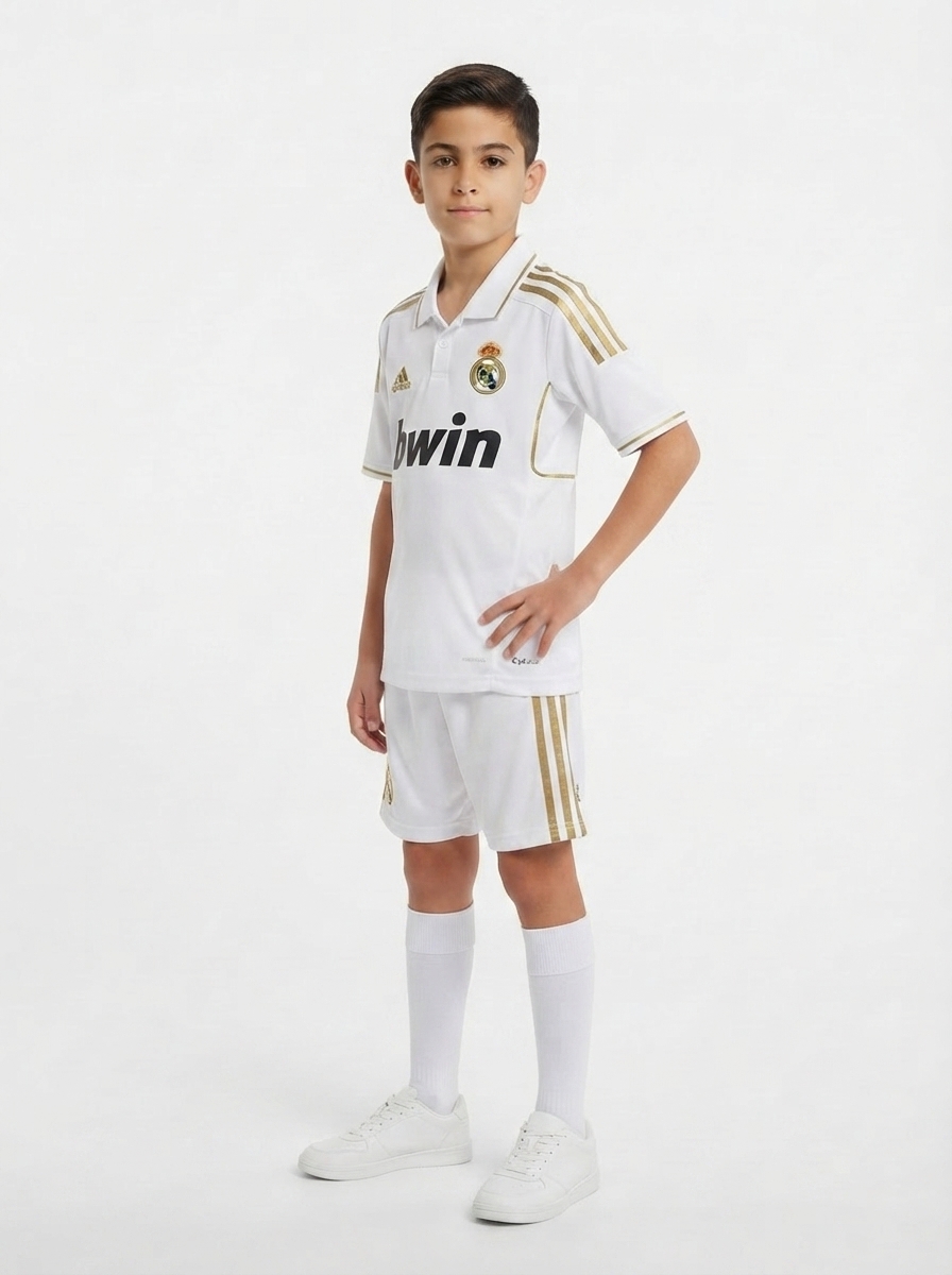 Kit Kids Retro Real Madrid Home Jersey 2011/12
