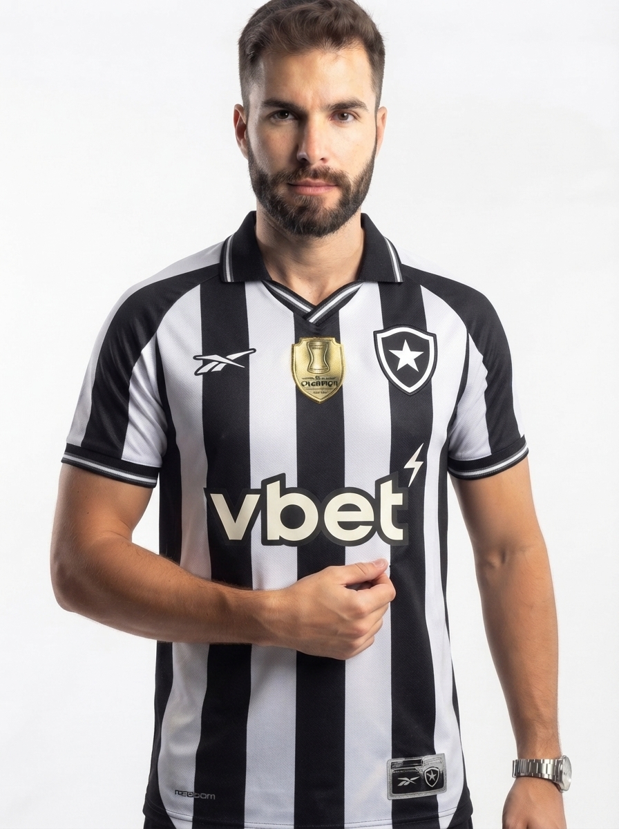 Botafogo Home Fan Jersey 2025/26 Patch Campeão Brasileirão 2024