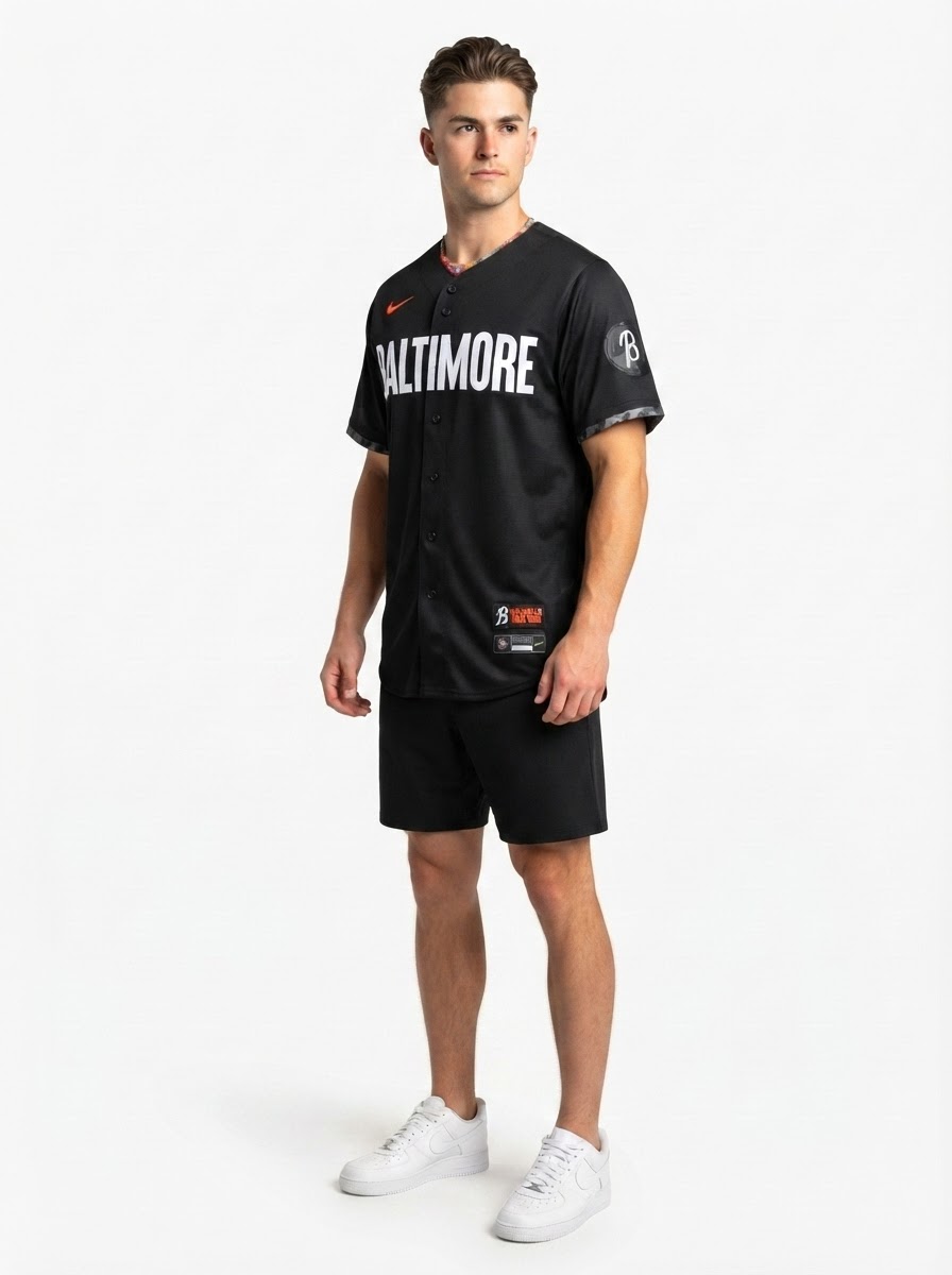 Jersey MLB Baltimore Orioles Black City Connect Adley Rutschman 35 Torcedor Masculina Preta