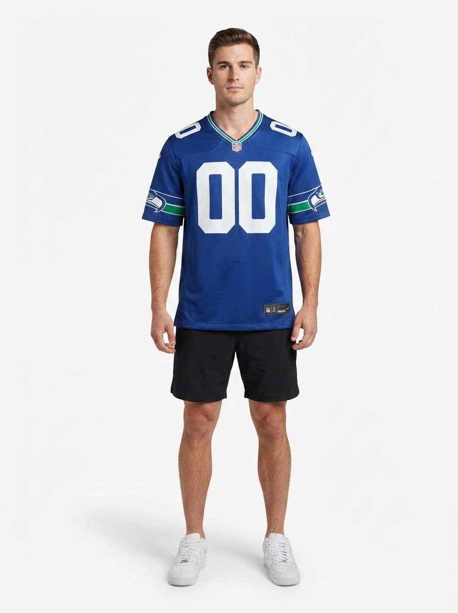 Seattle Seahawks - Royal Throwback Custom Jersey