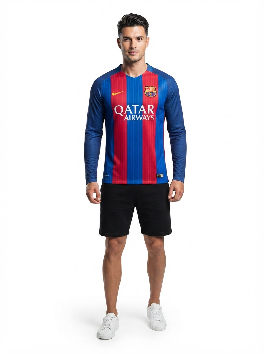 Barcelona 16/17 I Home Jersey - Long Sleeve Retro Version
