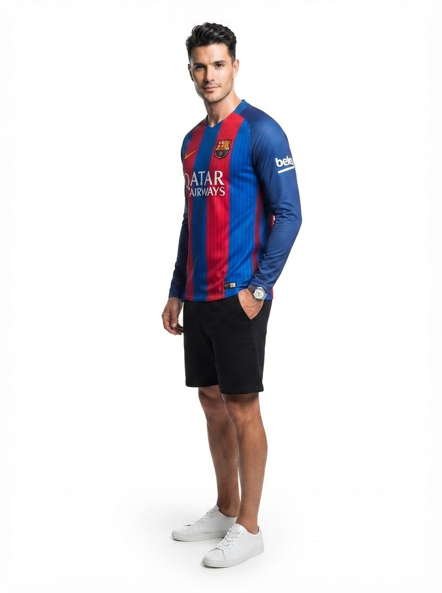 Barcelona 16/17 I Home Jersey - Long Sleeve Retro Version