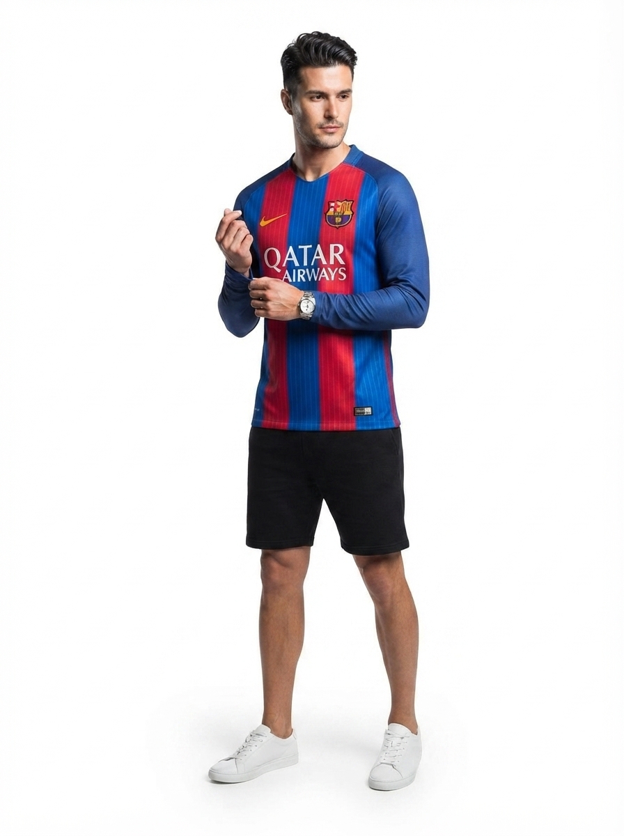 Barcelona 16/17 I Home Jersey - Long Sleeve Retro Version