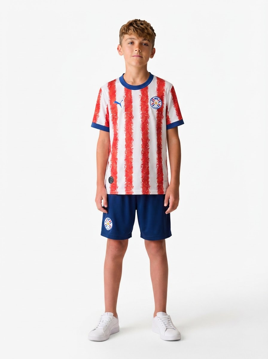 Paraguay Home 2026 Kit Kids - World Cup 2026