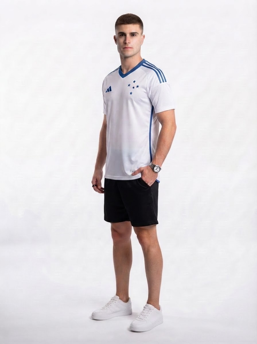 Cruzeiro II 26/27 Masculina - Branco+Azul - Fan Version