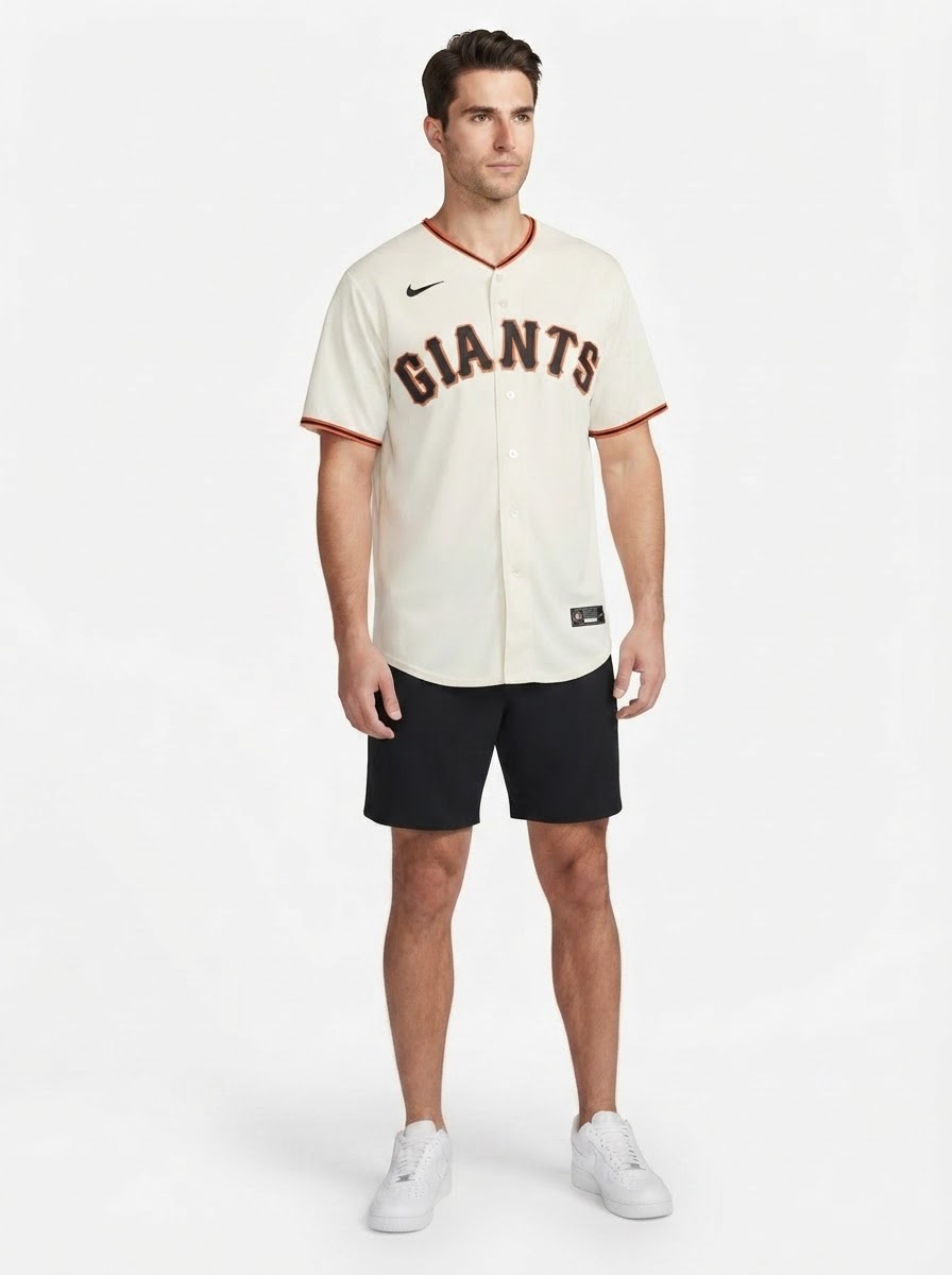 Jersey MLB San Francisco Giants I Torcedor Masculina Bege Buster Posey 28