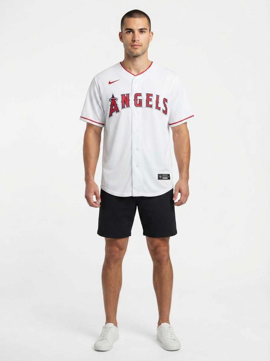Jersey MLB Los Angeles Angels White Home Torcedor Masculina Branca
