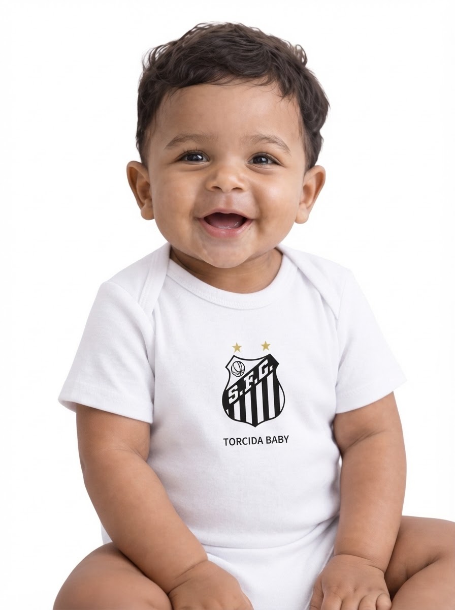 Body Baby Santos White 2026 Torcida Baby
