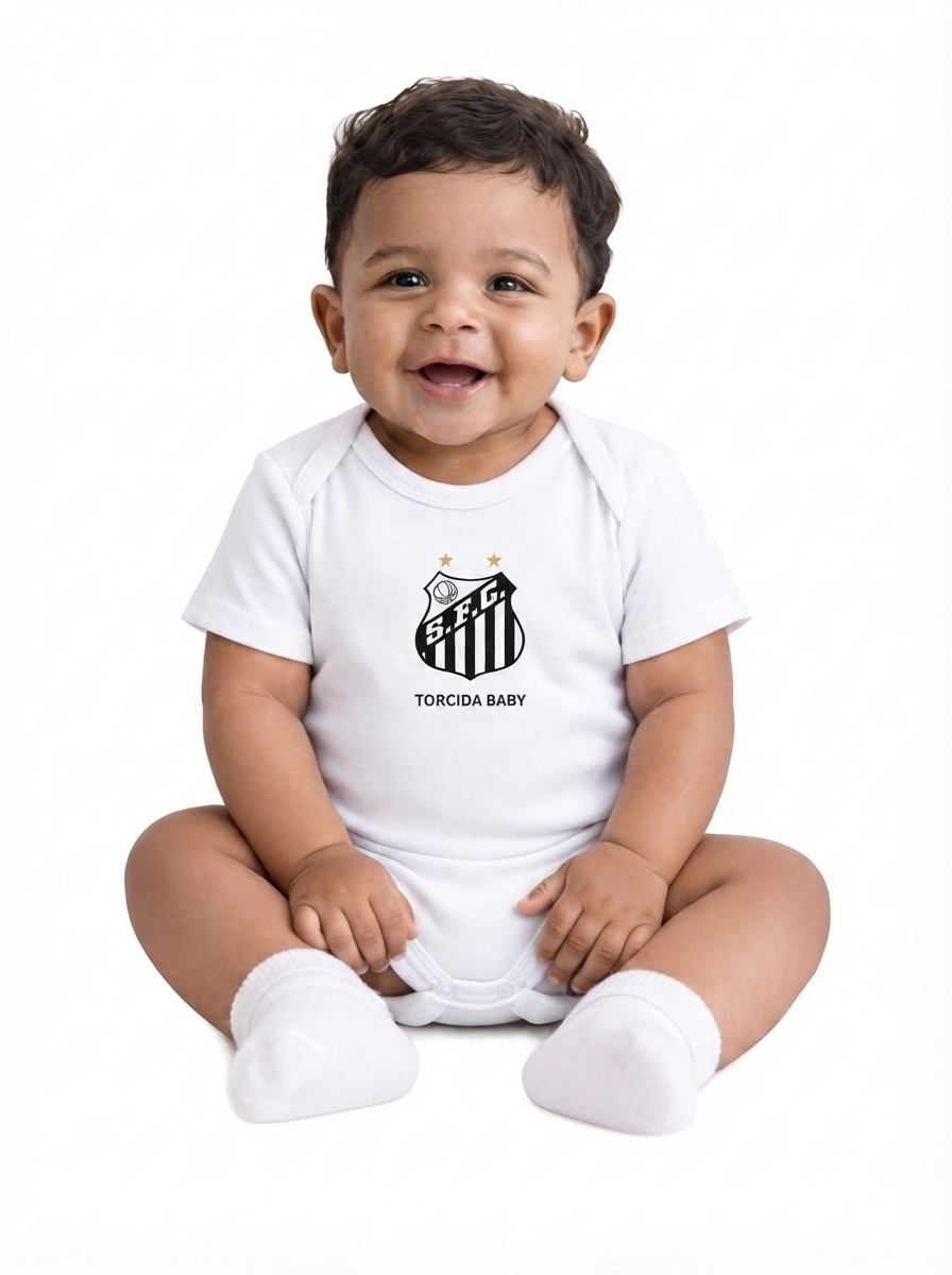 Body Baby Santos White 2026 Torcida Baby