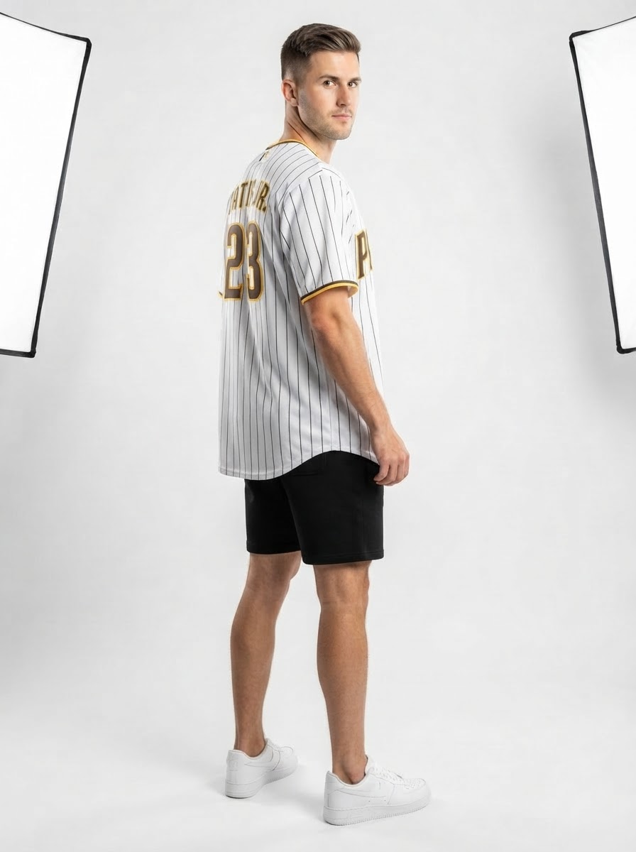 Jersey MLB San Diego Padres Home Torcedor Masculina Listrada Listrada Branca Tatis Jr. 23