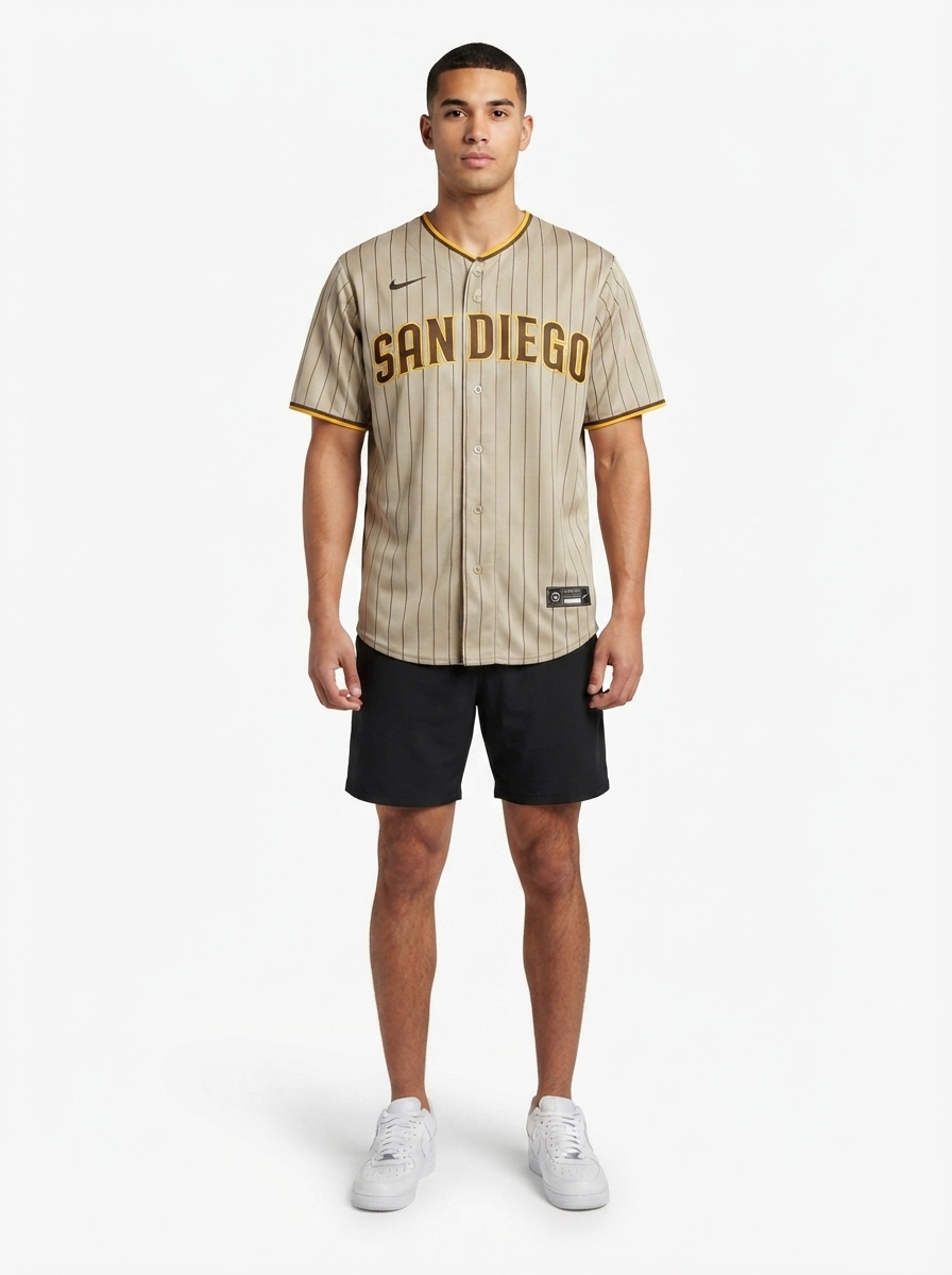 Jersey MLB San Diego Padres Road Torcedor Masculina Listrada Listrada Marrom Tatis Jr. 23