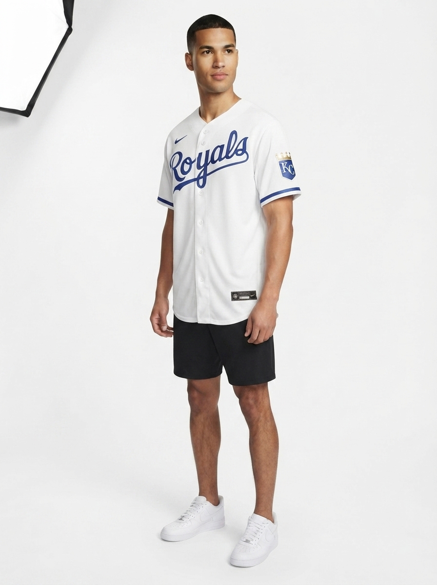Jersey MLB Kansas City Royals White Home Torcedor Masculina Branca