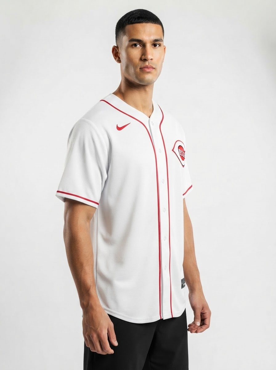 Jersey MLB Cincinnati Reds Home Torcedor Masculina Branca