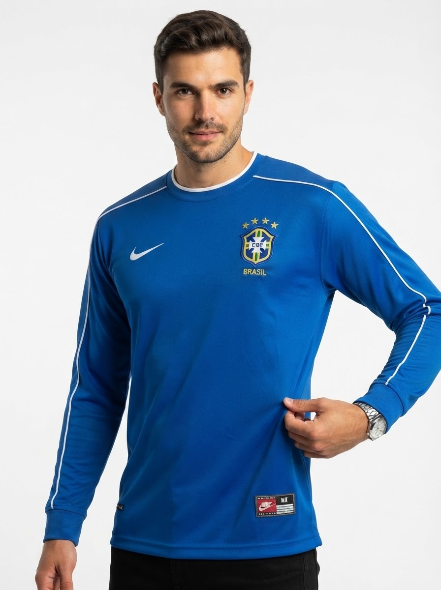 Brazil 1998 I Away Jersey - Long Sleeve Retro Version