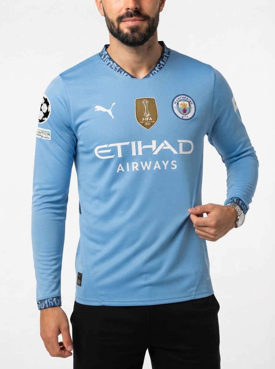 Manchester City UCL 24/25 I Home Jersey - Long Sleeve