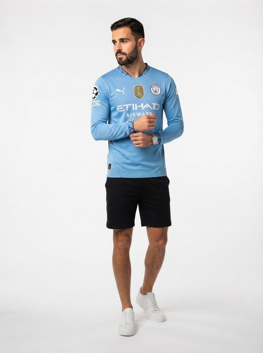 Manchester City UCL 24/25 I Home Jersey - Long Sleeve