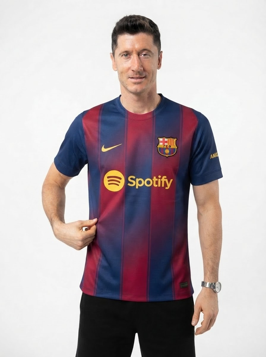 Barcelona Home Lewandowski 9 Home Fan Jersey 2025/26