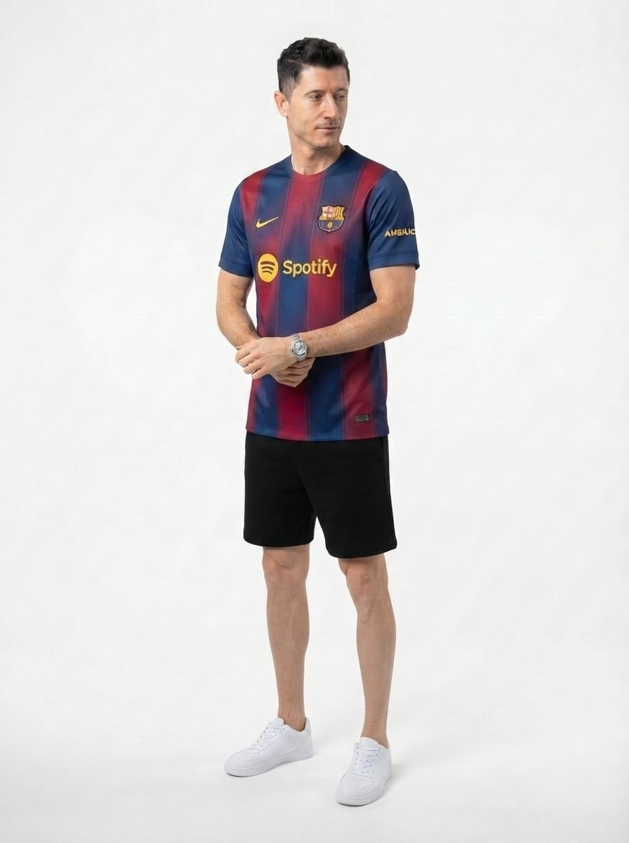 Barcelona Home Lewandowski 9 Home Fan Jersey 2025/26