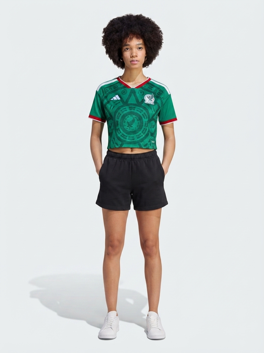 2026 Mexico Women's Stadium Home Cropped Soccer Jersey - World Cup 2026