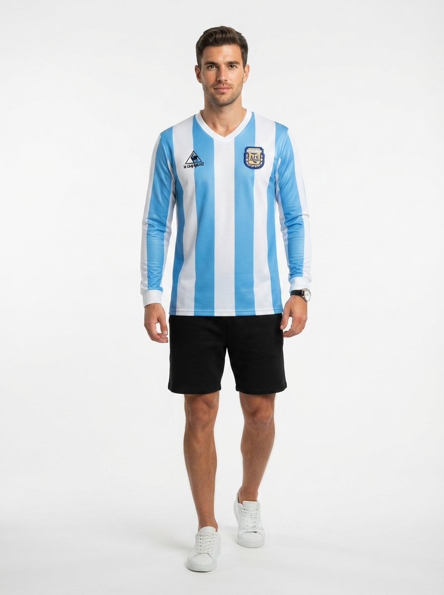 Argentina 1986 I Home Jersey - Long Sleeve Retro Version