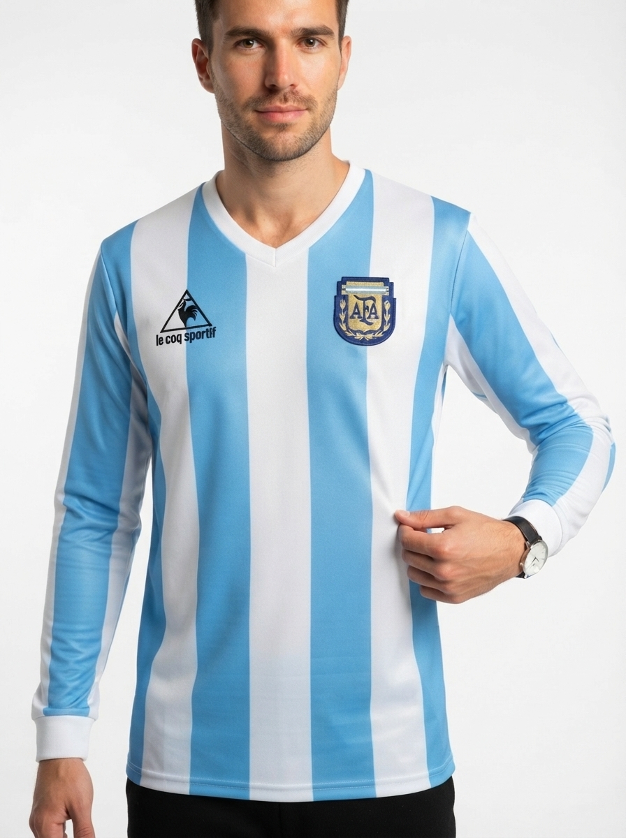 Argentina 1986 I Home Jersey - Long Sleeve Retro Version