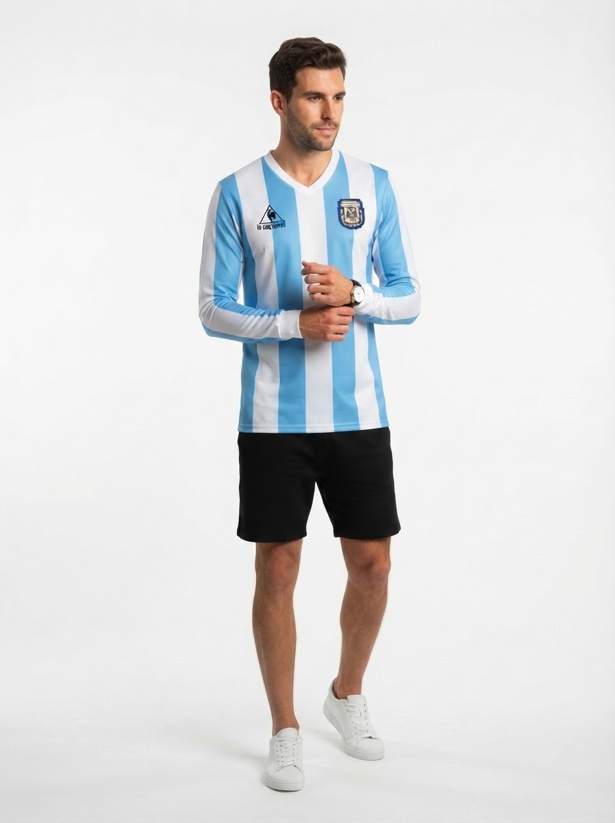 Argentina 1986 I Home Jersey - Long Sleeve Retro Version