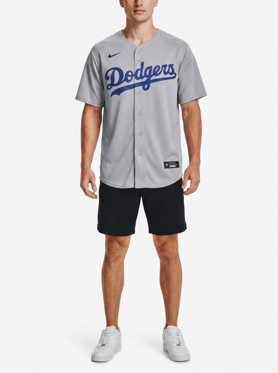 Jersey MLB Los Angeles Dodgers Alternate Torcedor Masculina Cinza