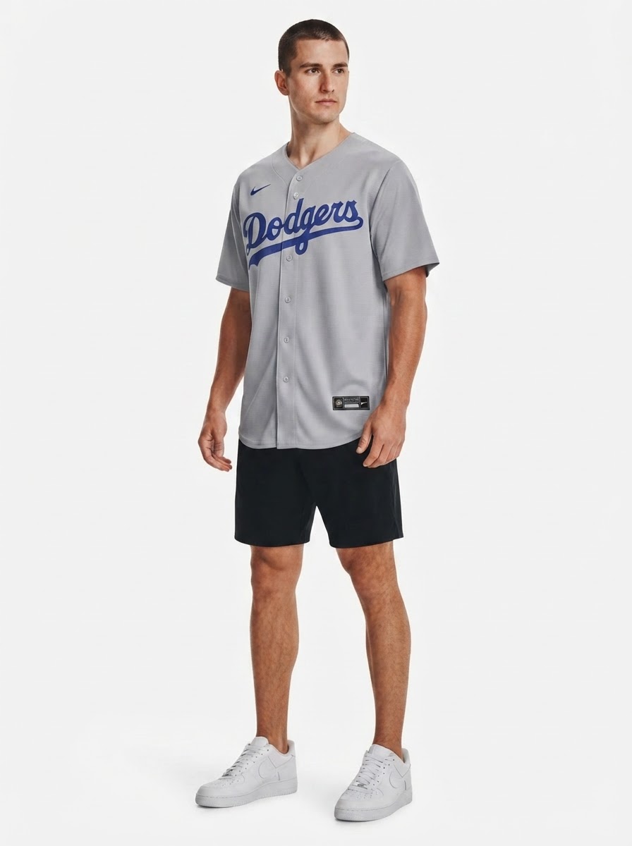 Jersey MLB Los Angeles Dodgers Alternate Torcedor Masculina Cinza