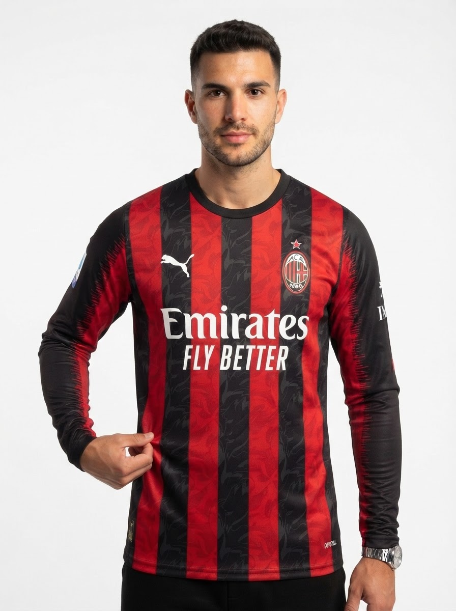 AC Milan 2025/26 Home Long Sleeves Jersey