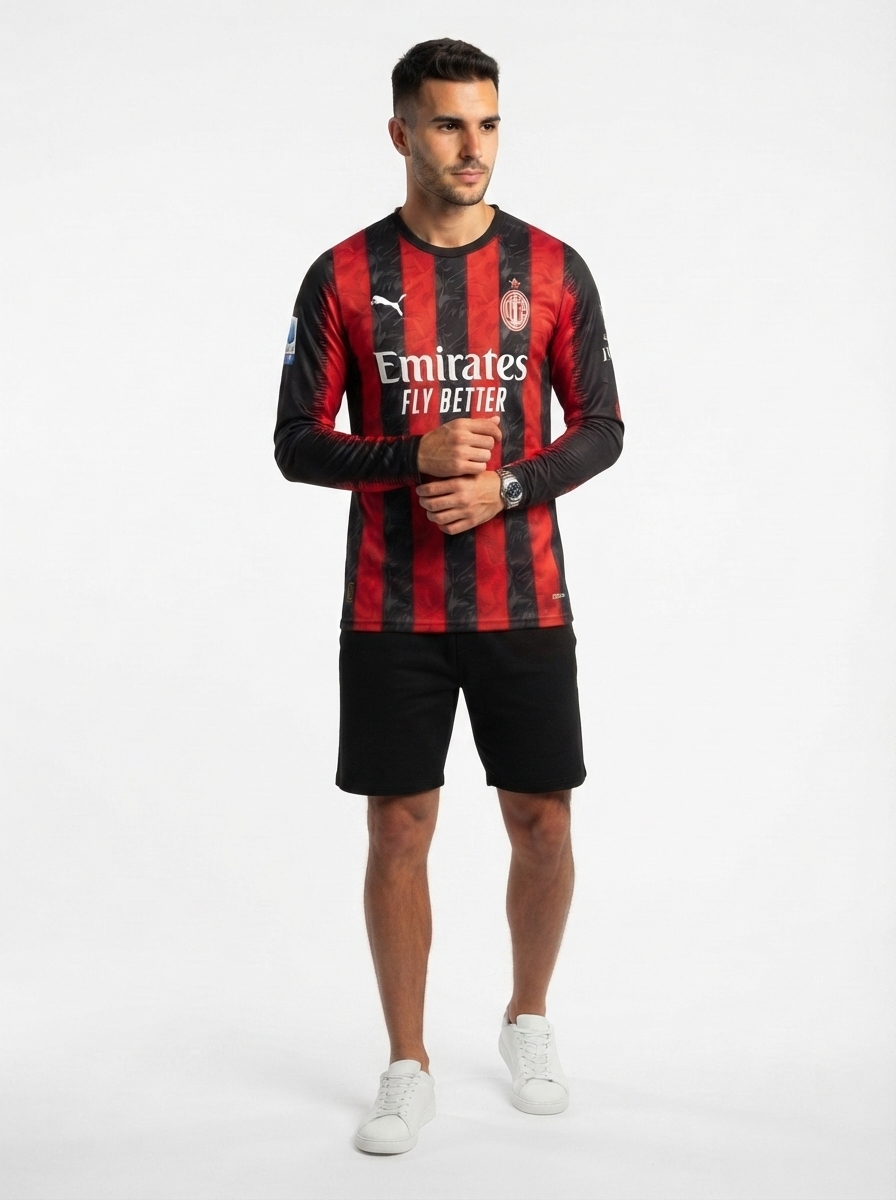 AC Milan 2025/26 Home Long Sleeves Jersey