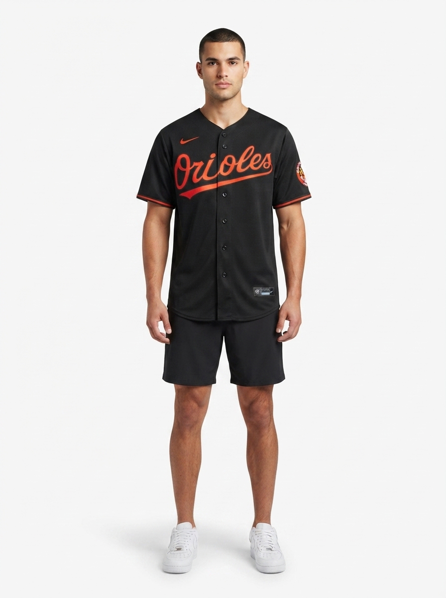 Jersey MLB Baltimore Orioles Black Alternate Limited Torcedor Masculina Preta