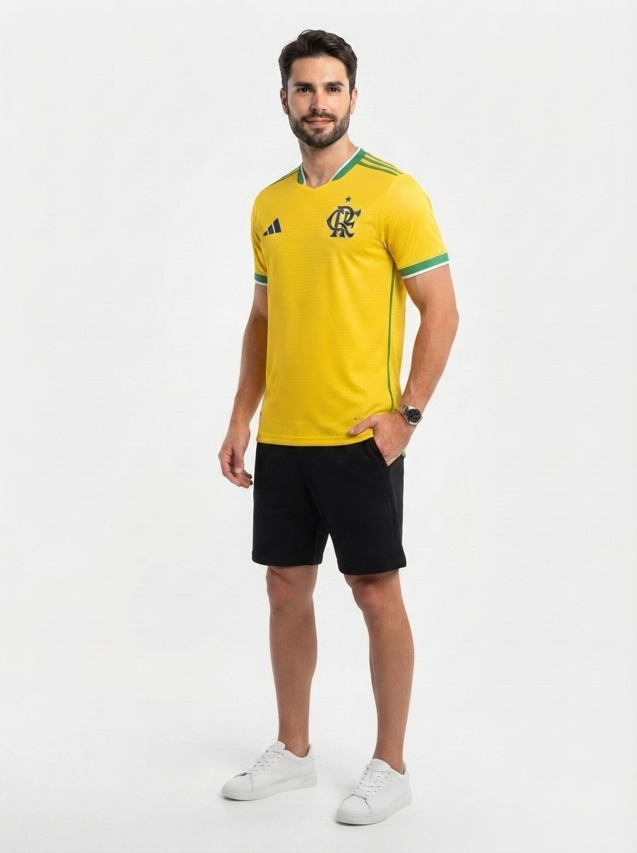 Flamengo Brasil 2026 - Amarelo+Verde Player [Slim Fit]
