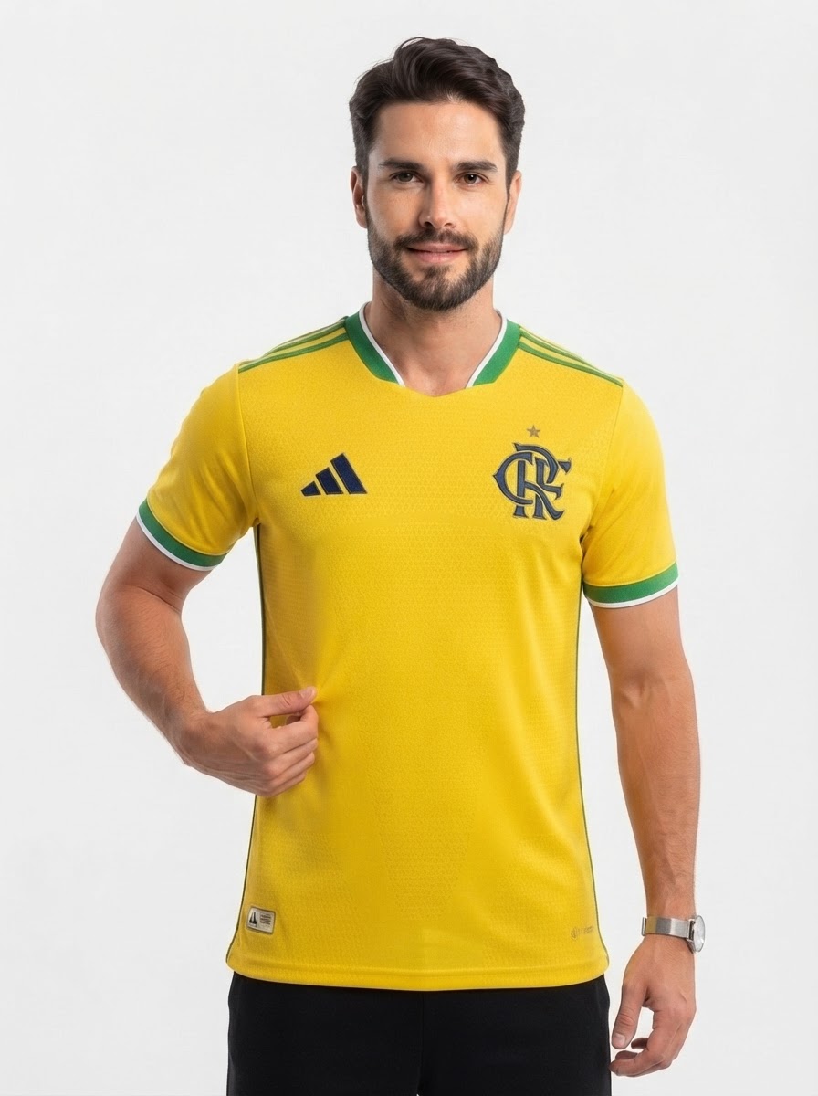 Flamengo Brasil 2026 - Amarelo+Verde Player [Slim Fit]