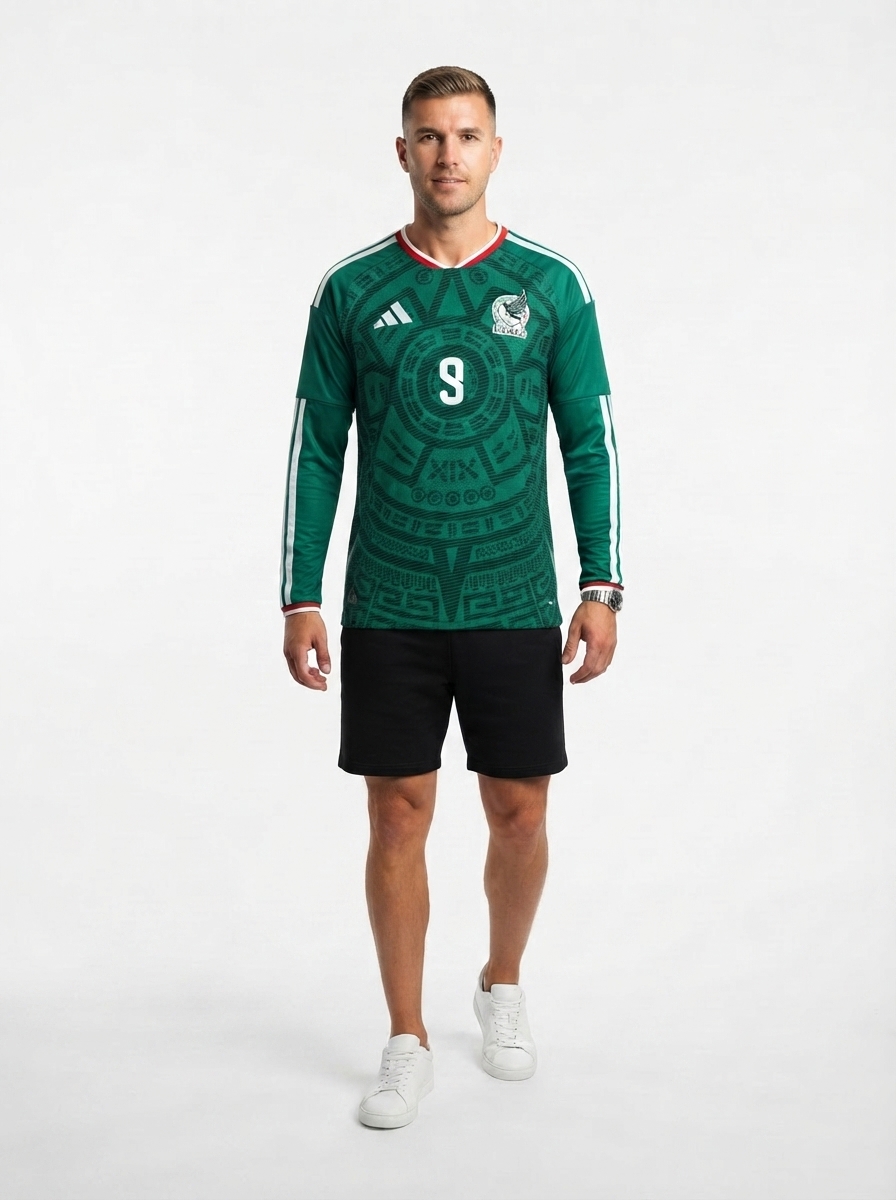 Mexico Home RAÚL 9 Authentic Player [Slim Fit] Player Long Sleeve Shirt 2026 World Cup