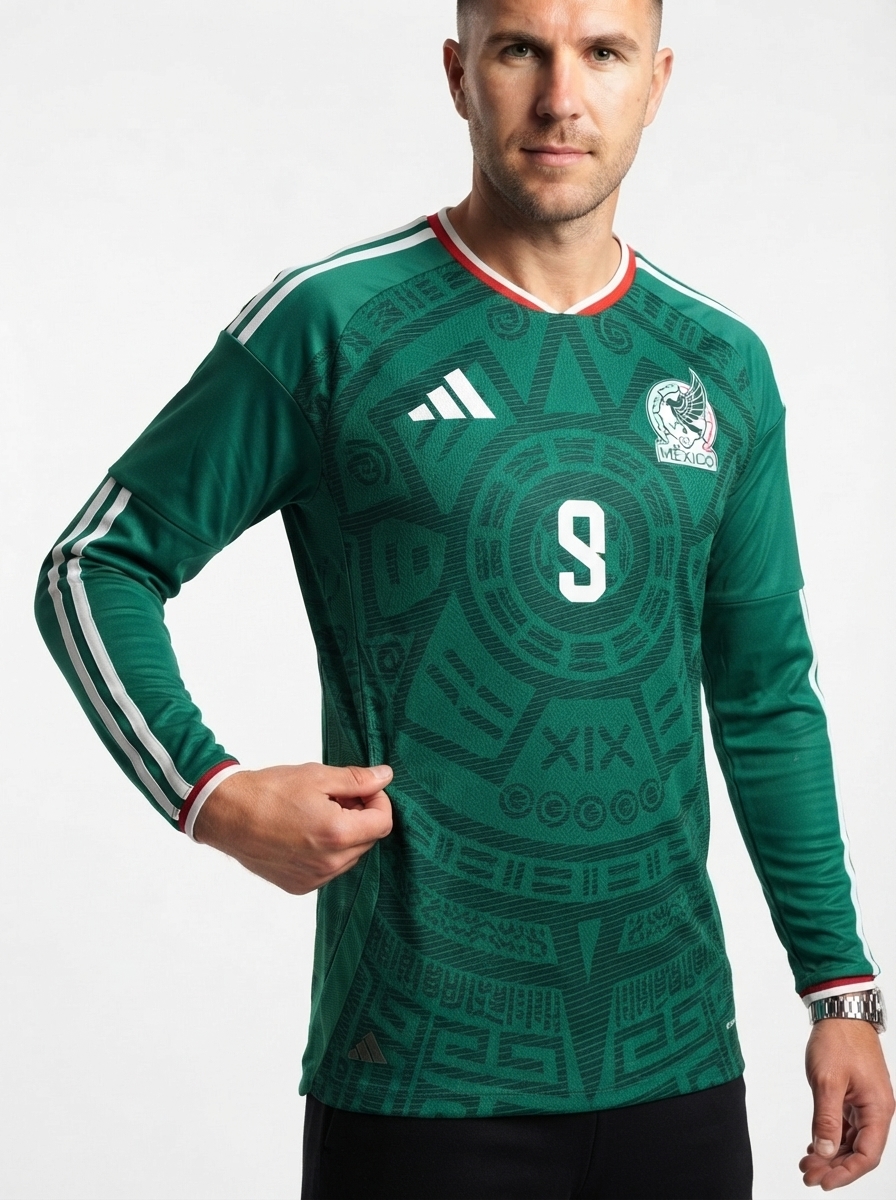 Mexico Home RAÚL 9 Authentic Player [Slim Fit] Player Long Sleeve Shirt 2026 World Cup