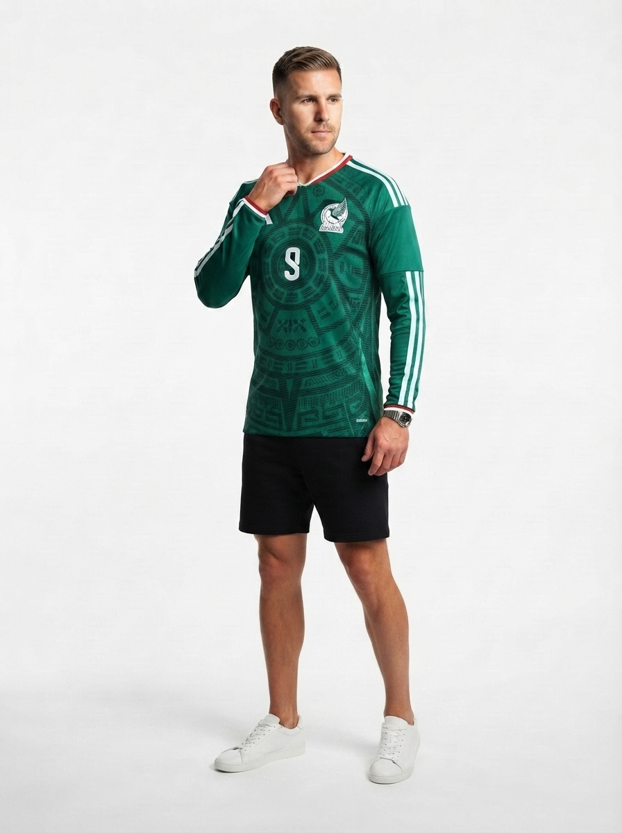 Mexico Home RAÚL 9 Authentic Player [Slim Fit] Player Long Sleeve Shirt 2026 World Cup