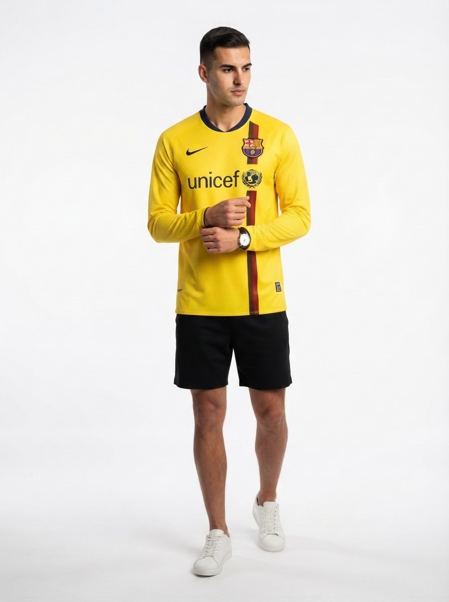 Barcelona 08/09 II Away Jersey - Long Sleeve Retro Version