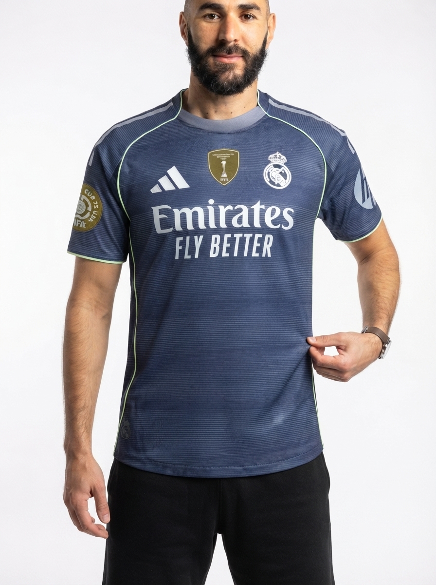 Real Madrid Away Fan Jersey 2025/26 - Patch 2025 Club World Cup + FIFA Intercontinental Champions