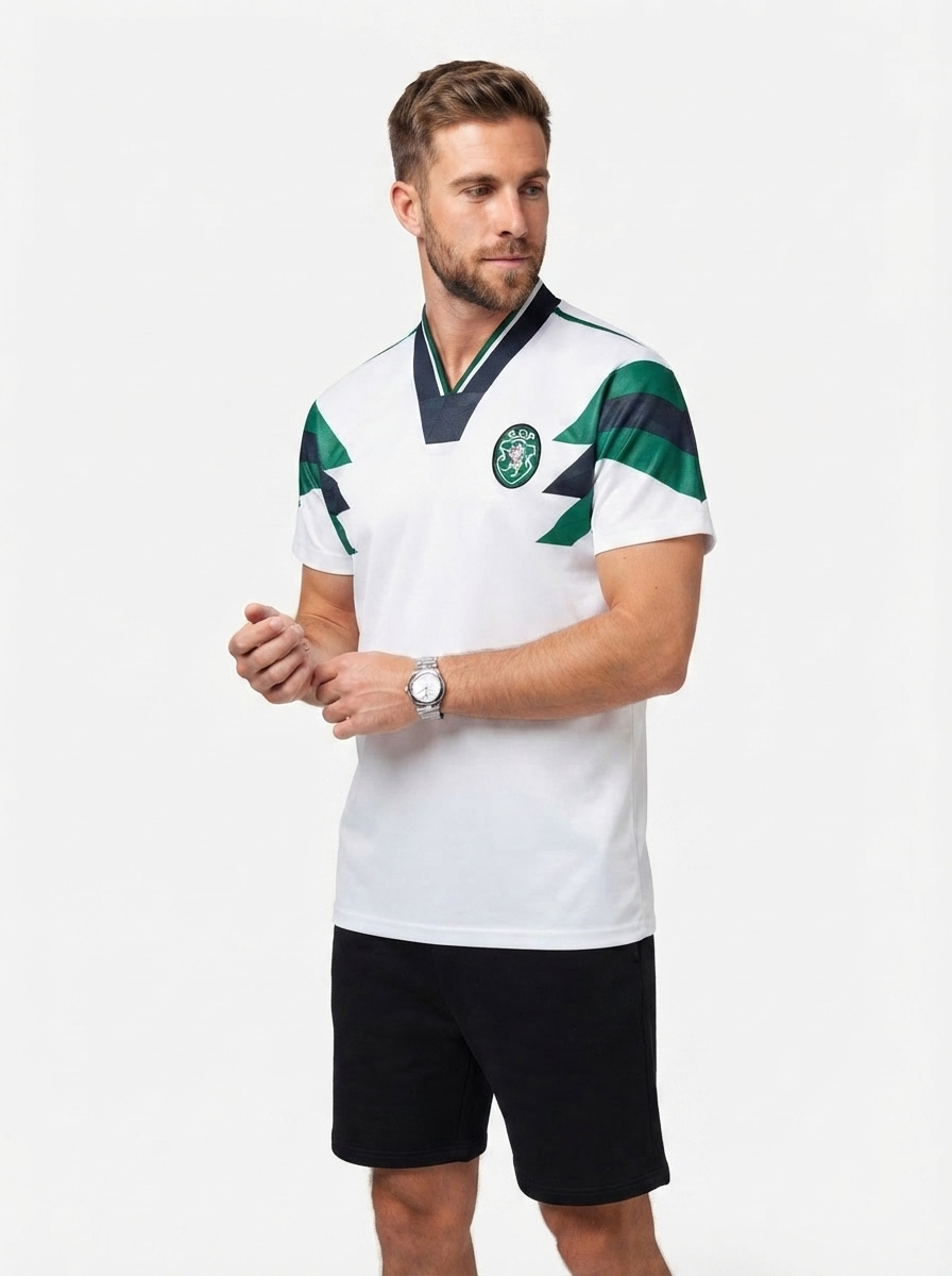 Camisola SPORTING VINTAGE retrô branca ANOS 90 - 2025/26 [pré venda: 11 a 22 dias úteis]