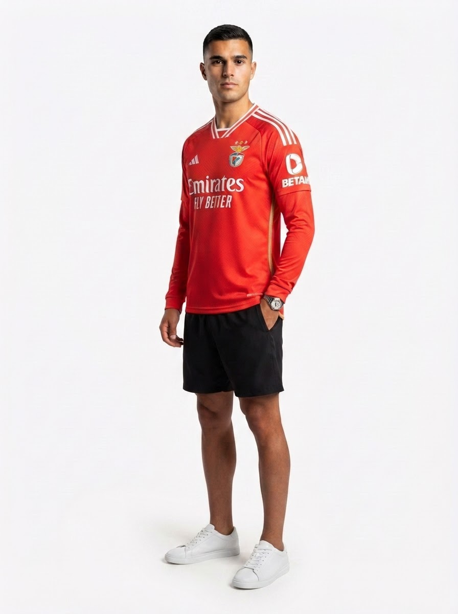 Long Sleeve 2025/26 Benfica Home Jersey