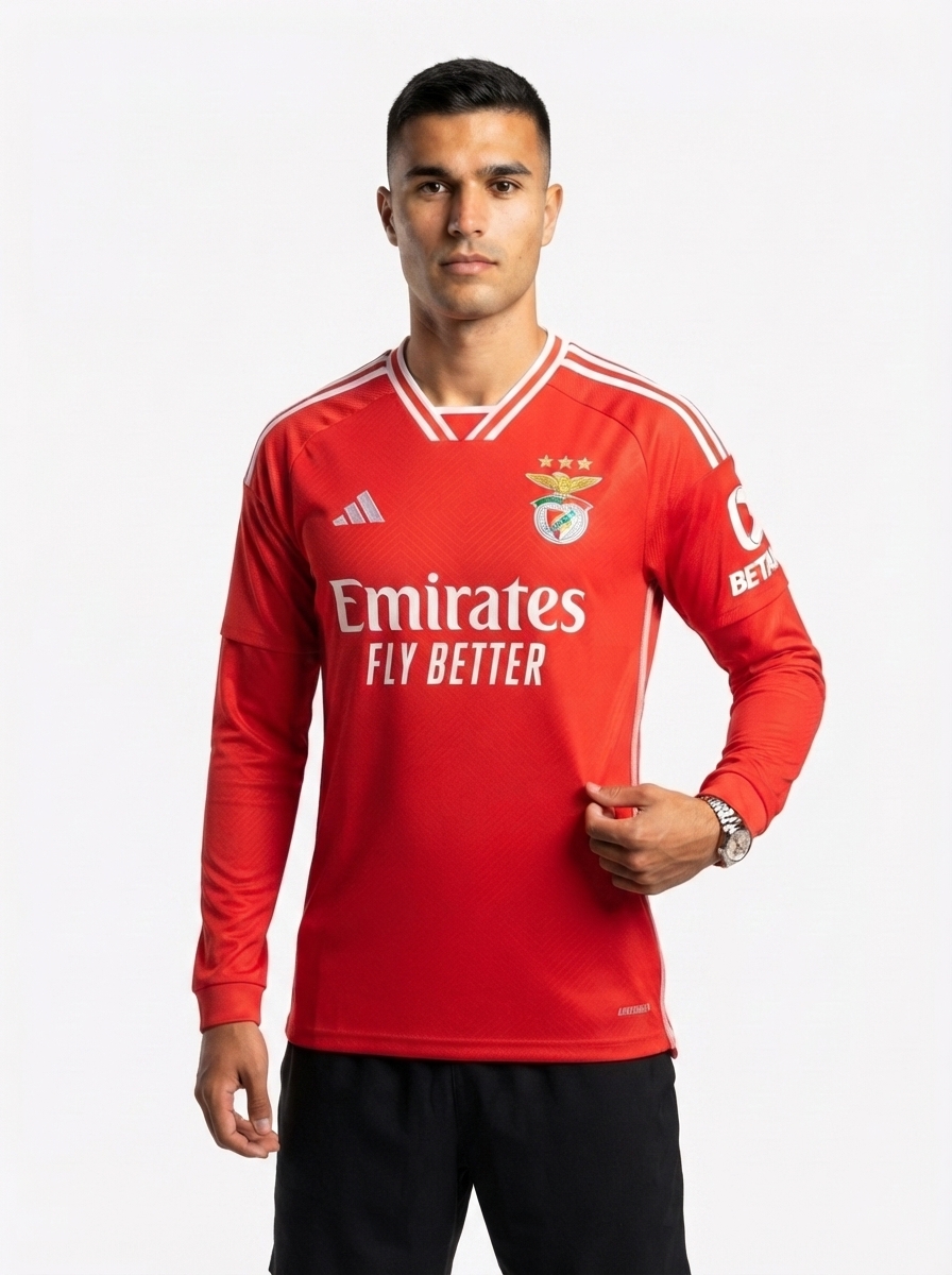 Long Sleeve 2025/26 Benfica Home Jersey