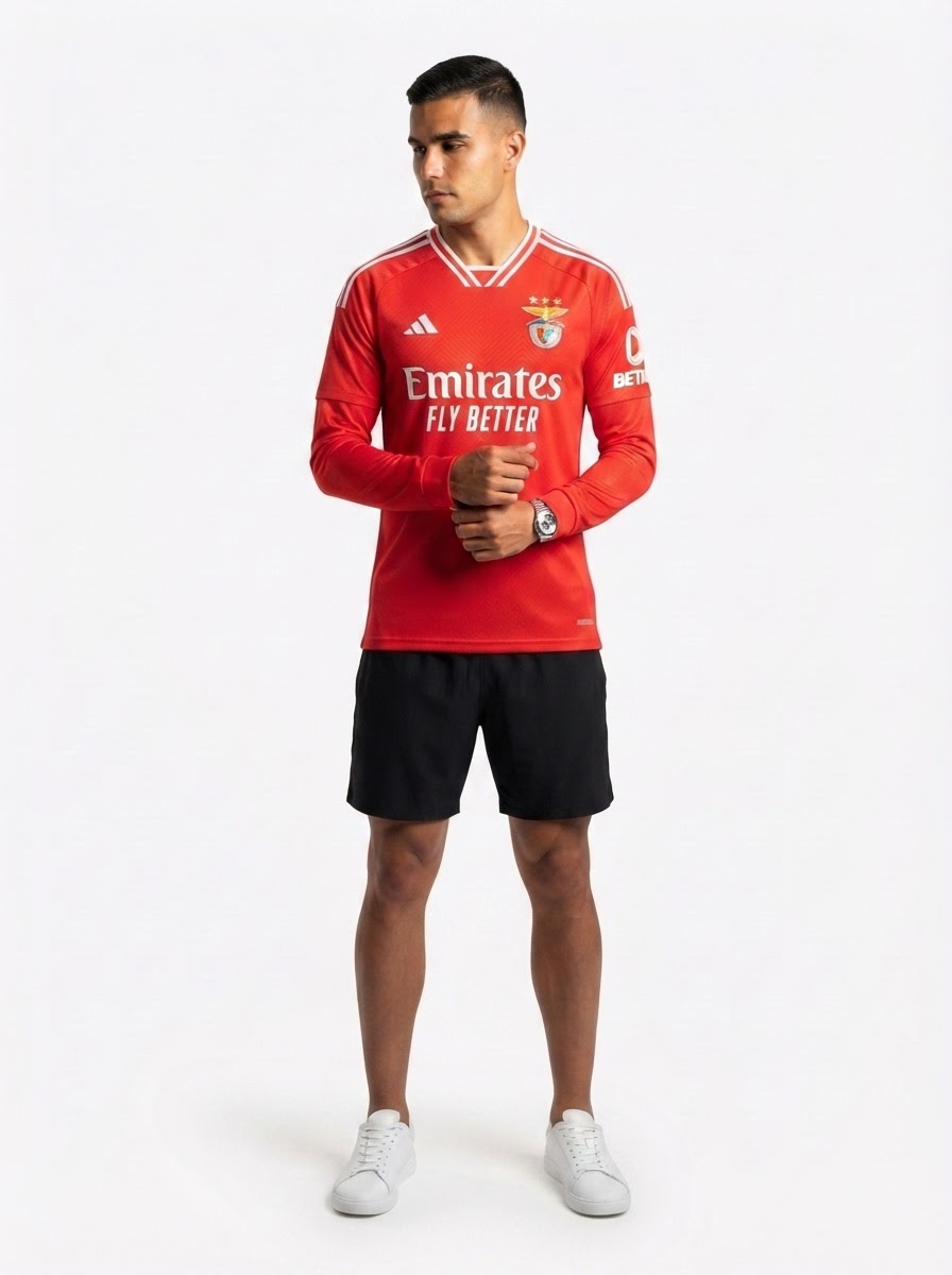 Long Sleeve 2025/26 Benfica Home Jersey