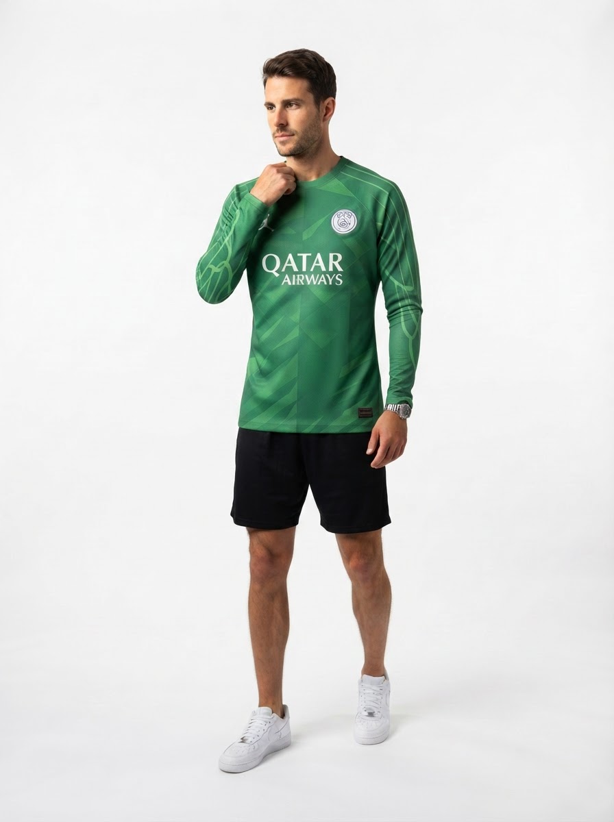 Paris Saint-Germain 2025/26 Green goalkeeper Long Sleeves Jersey