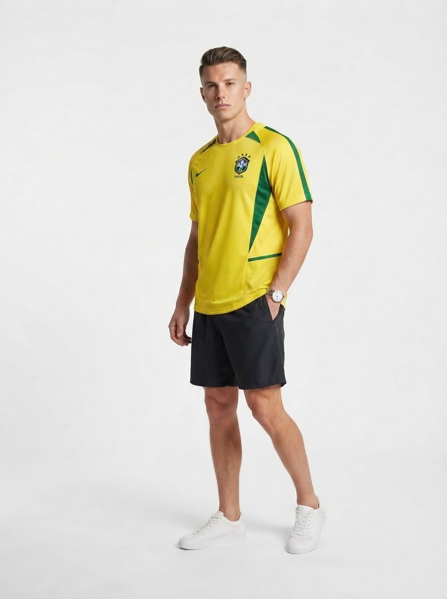 Brazil 2002 I Home Jersey - Retro Version